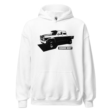 Squarebody Crew Cab Truck Hoodie in white
